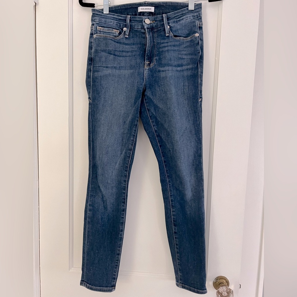 Good American High Rise Blue Jeans Modern Fit